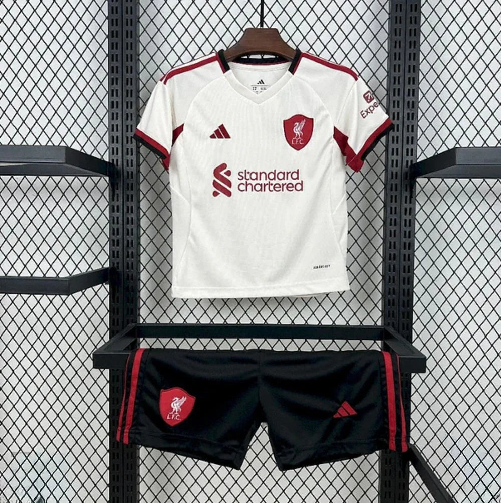 Kits Enfants Liverpool 2025/26 Extérieur