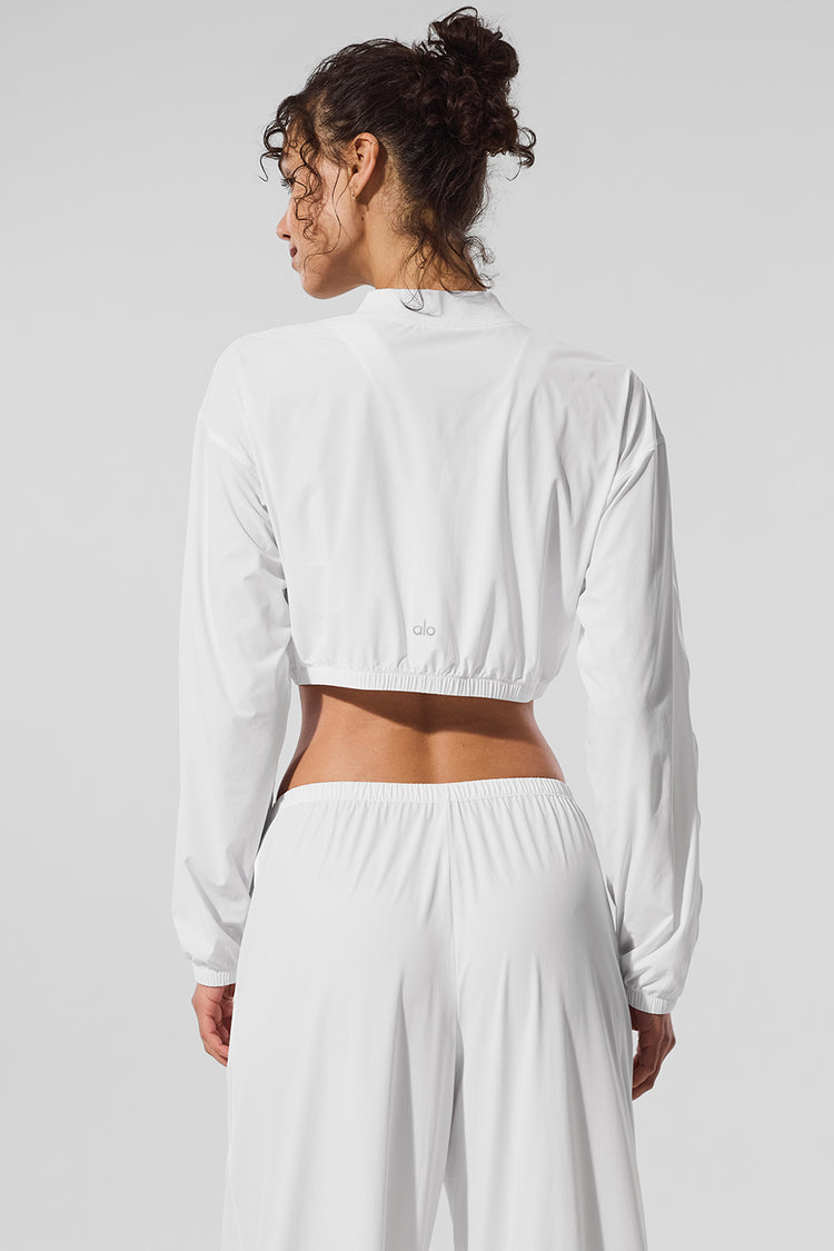 Cropped Breezy Full-Zip Cover Up "new"