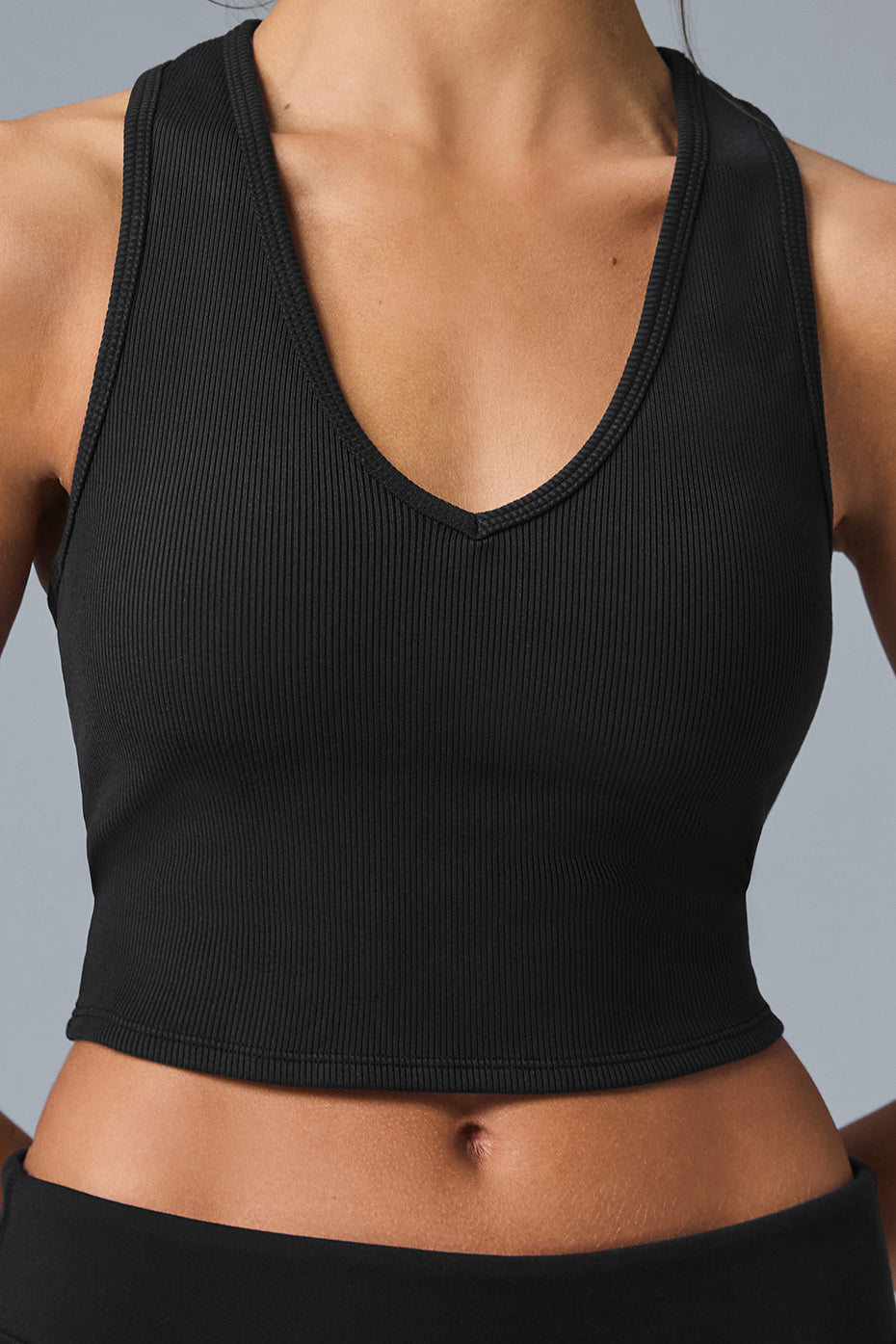 tank Goddess Cropped Ribbed Racerback