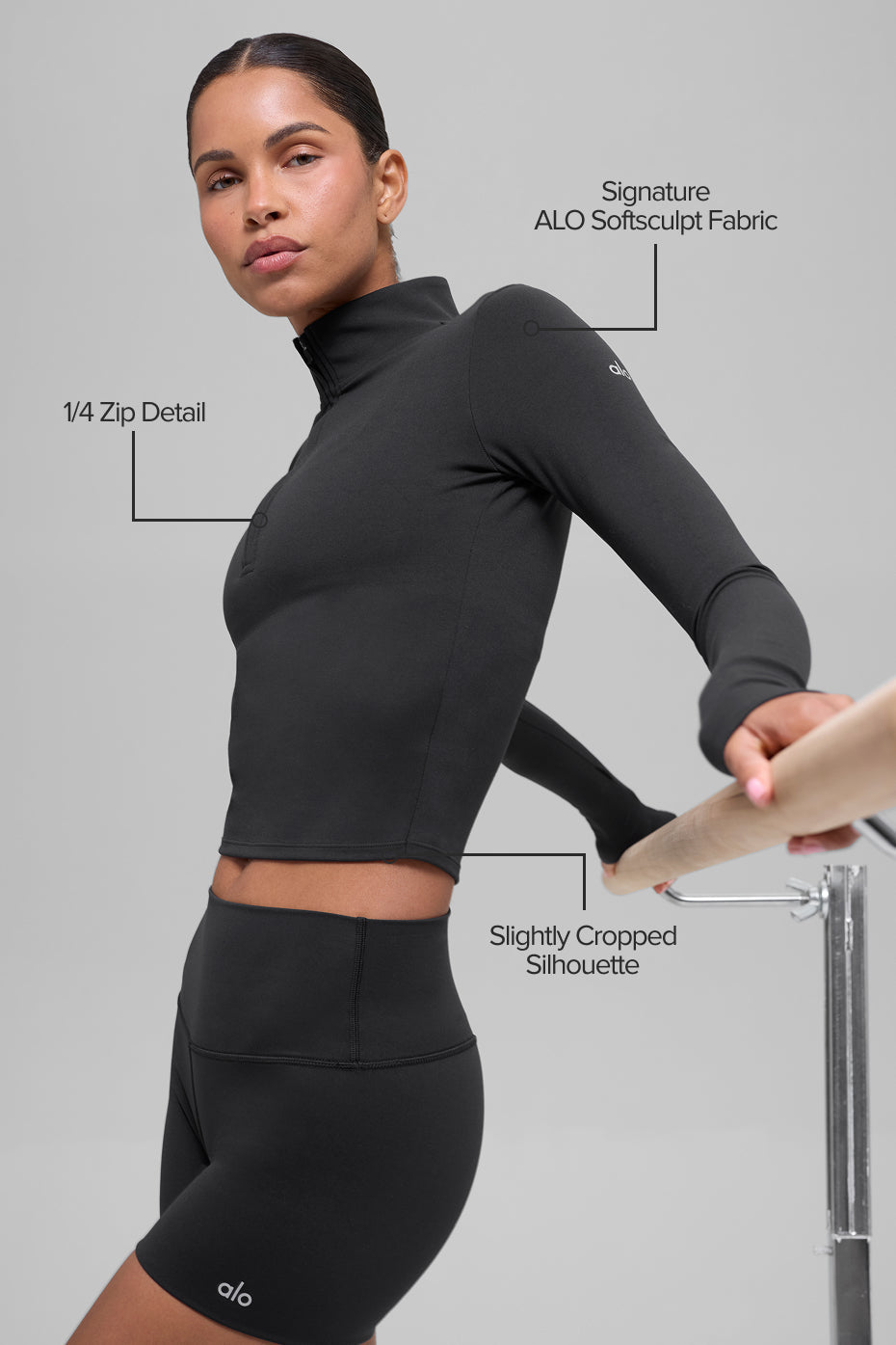 sweater ALO Softsculpt Precision 1/4 Zip Long Sleeve "OUT OF STOCK"