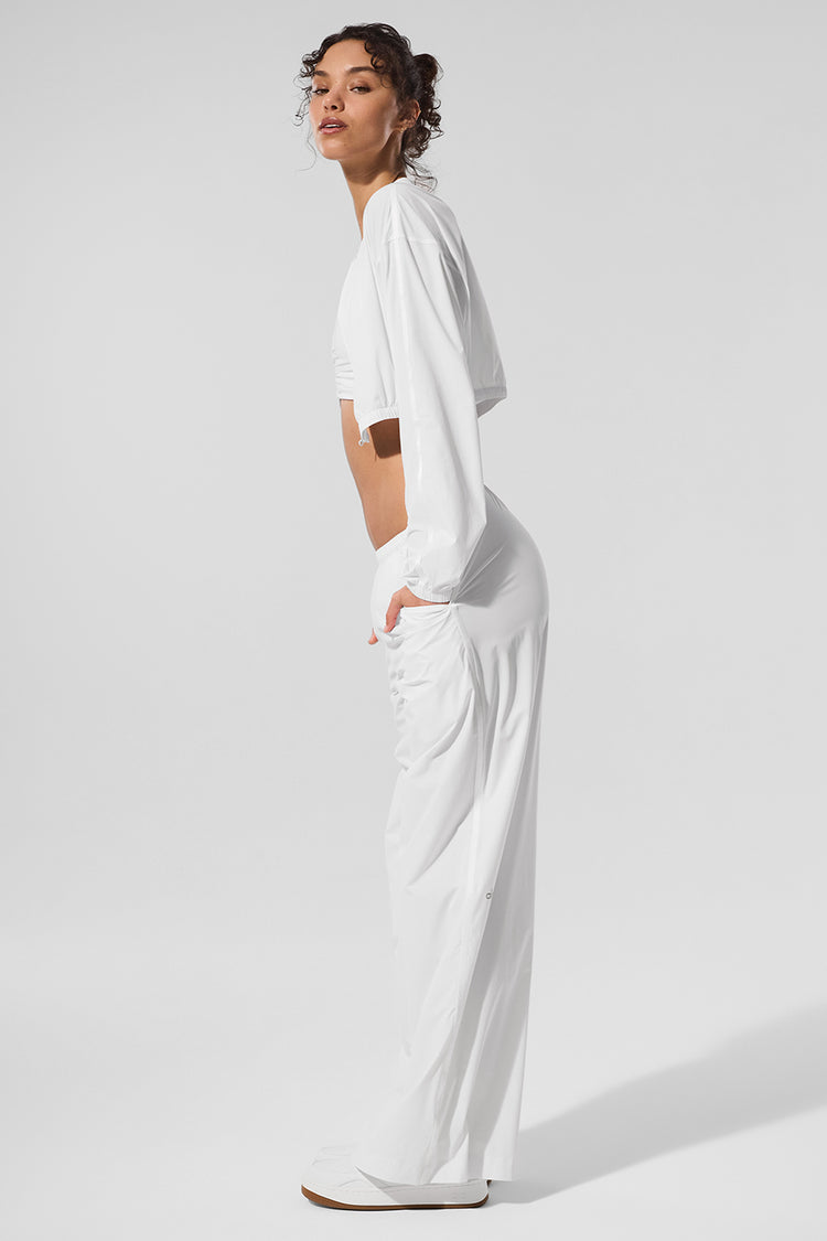 Cropped Breezy Full-Zip Cover Up "new"