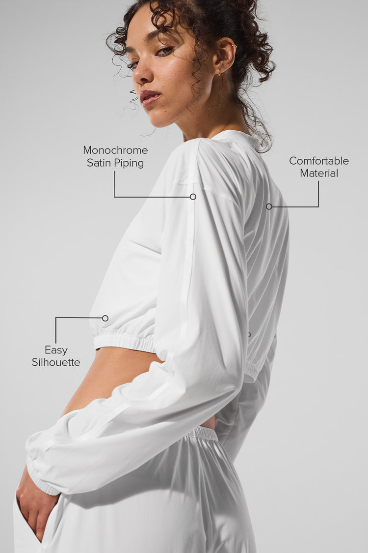 Cropped Breezy Full-Zip Cover Up "new"
