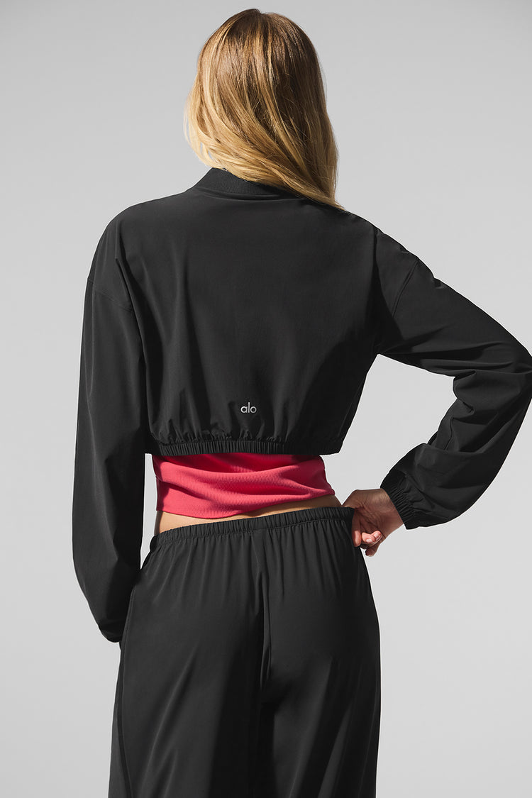 Cropped Breezy Full-Zip Cover Up "new"