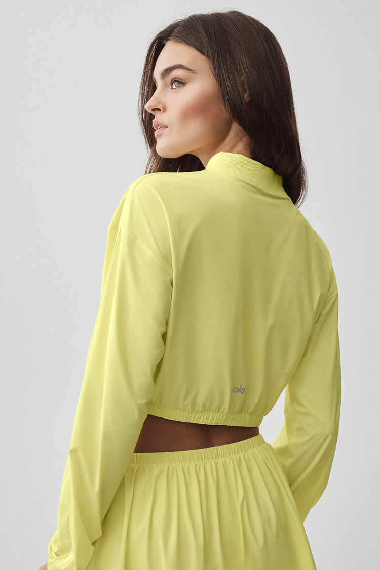 Cropped Breezy Full-Zip Cover Up "new"