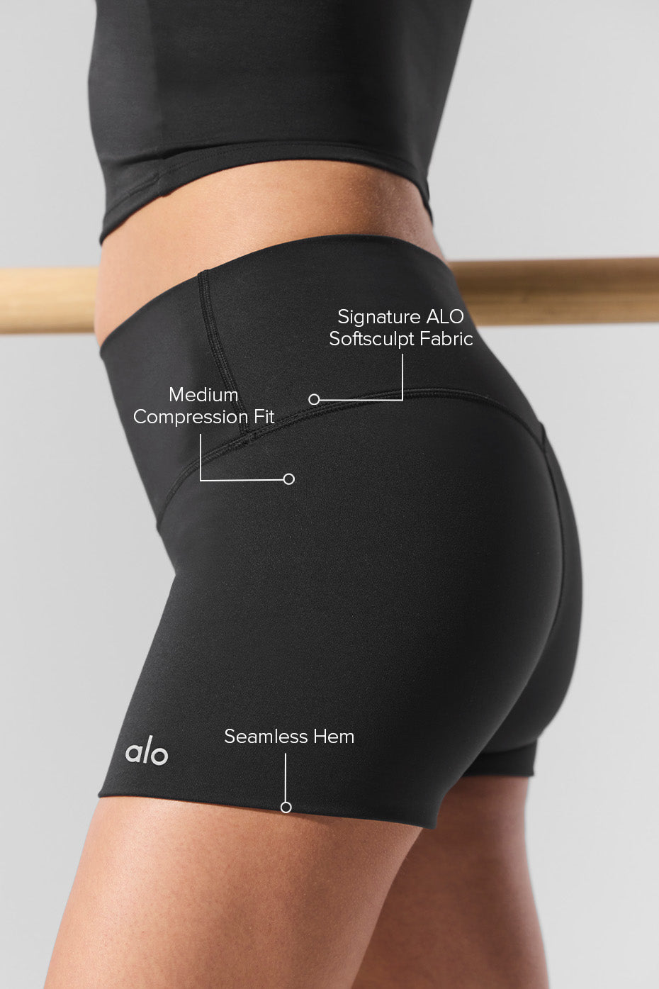 short ALO Softsculpt Precision High-Waist 3"